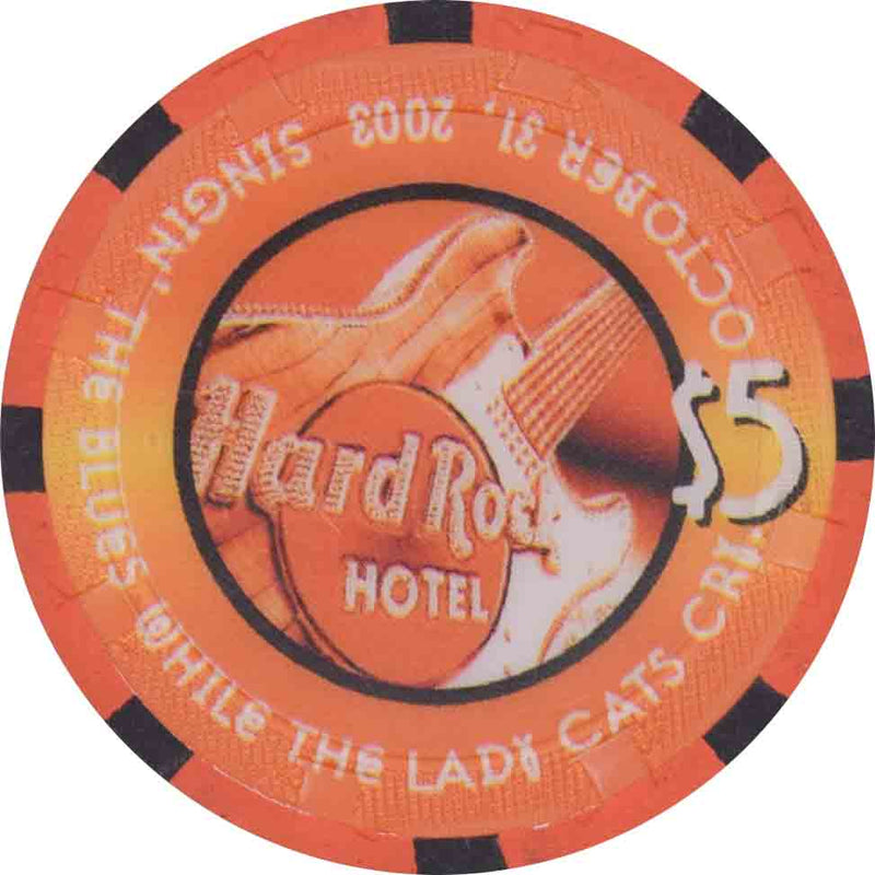 Hard Rock Casino Las Vegas Nevada $5 Halloween Chip 2003 (4 Cats)
