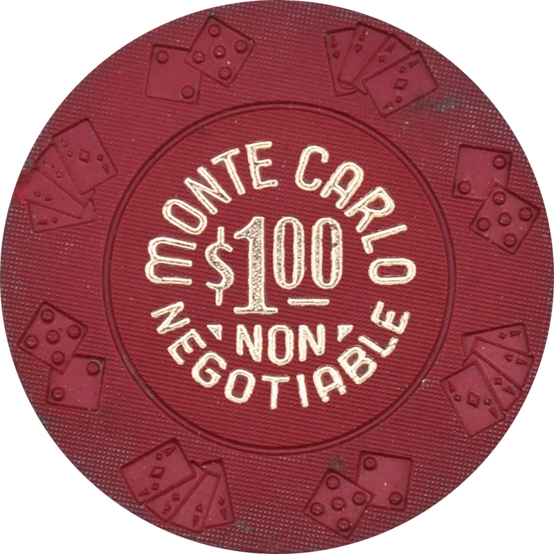 Monte Carlo Casino Reno Nevada $1 Non-Negotiable Chip 1970s