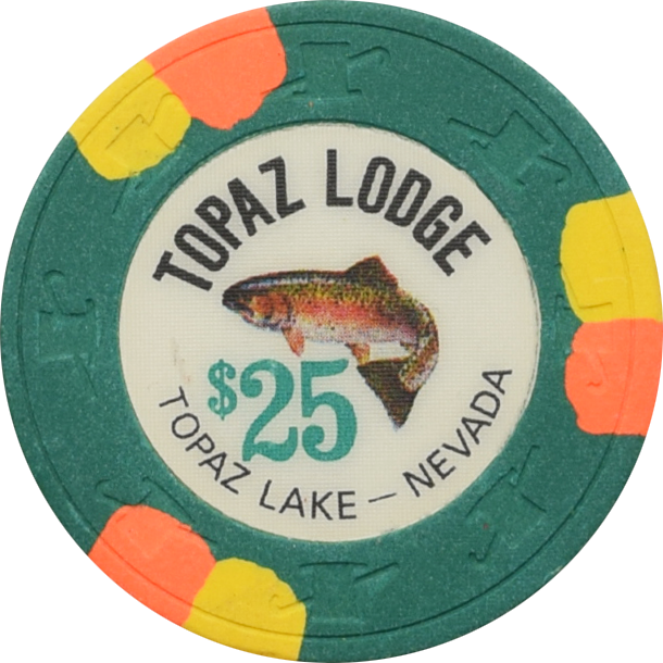 Topaz Lodge Casino Gardnerville Nevada $25 Chip 1990