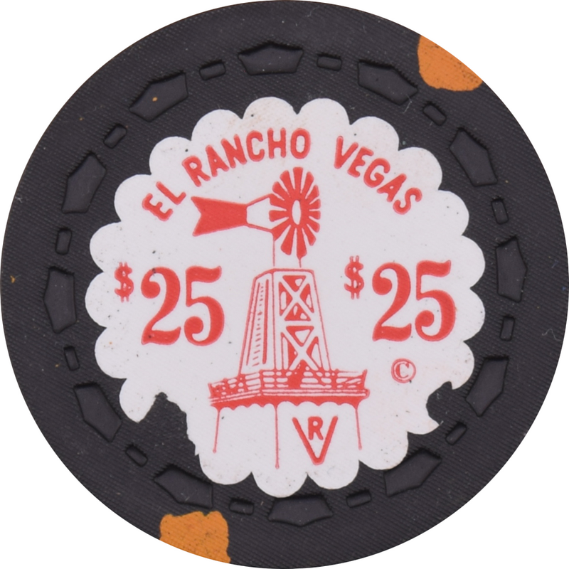 El Rancho Vegas Casino Las Vegas Nevada $25 Chip 1949