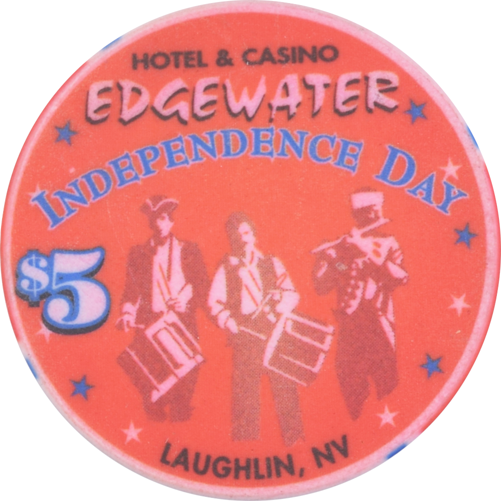 Edgewater Casino Laughlin Nevada $5 4th of July Chip 1998