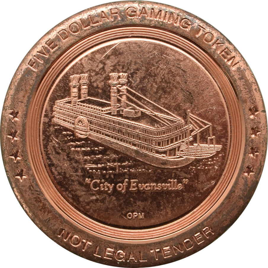 Casino Aztar Evansville Indiana $5 Token