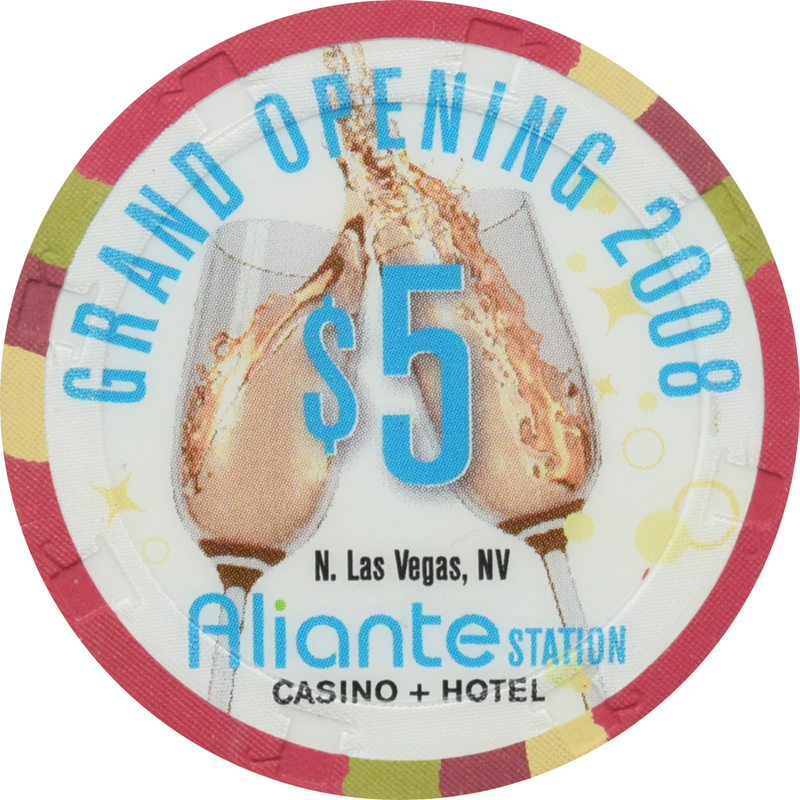Aliante Station Casino N. Las Vegas Nevada $5 Grand Opening Chip 2008