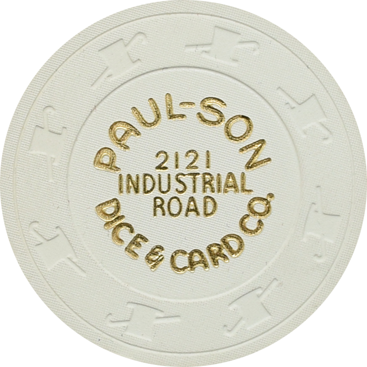 Paulson Dice & Card Co. White Advertising Sample Chip