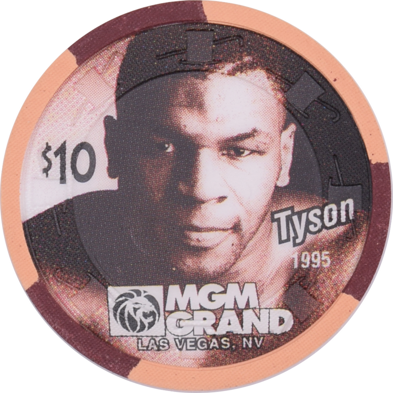 MGM Grand Casino Las Vegas Nevada $10 Chip Mike Tyson 1995