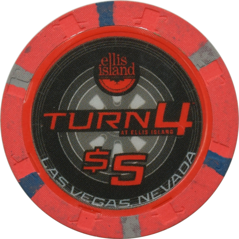 Ellis Island Casino Las Vegas Nevada $5 Turn 4 Formula 1 Chip 2023