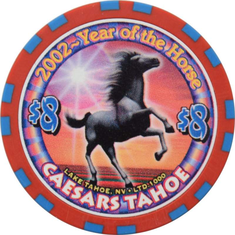 Caesars Tahoe Casino Lake Tahoe Nevada $8 Year Of The Horse Chip 2002