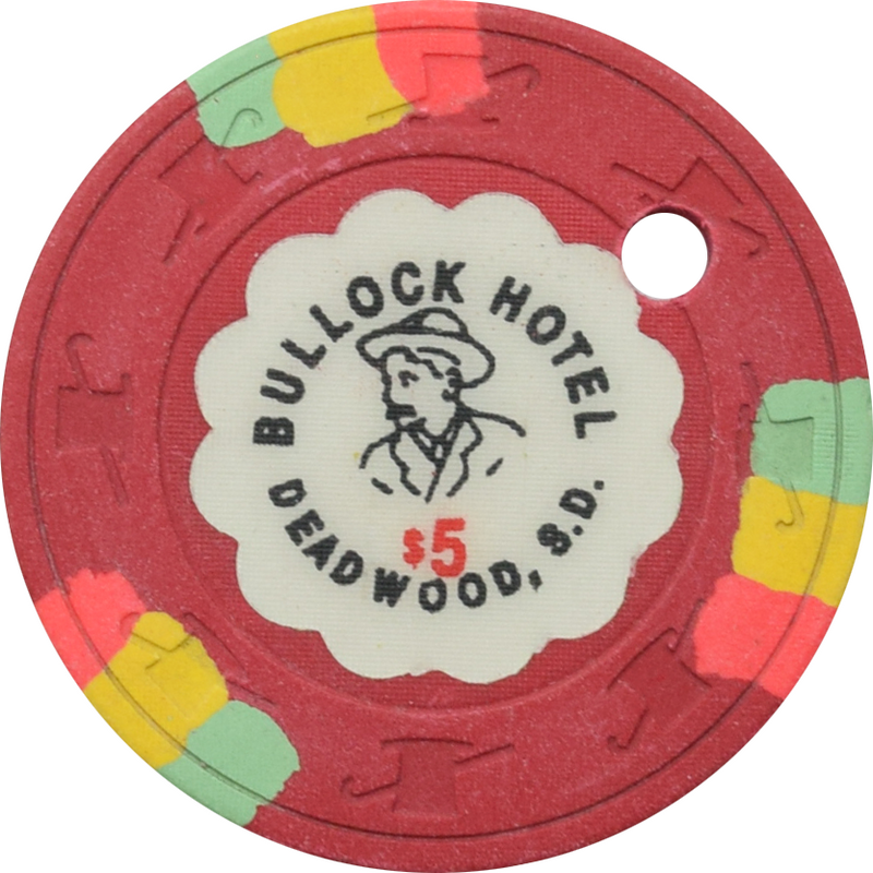 Bullock Hotel Casino Deadwood South Dakota $5 Cancelled Chip