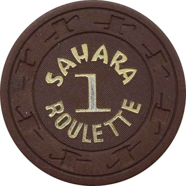 Sahara Casino Las Vegas Nevada Brown Roulette 1 Chip 1980s