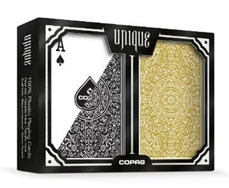 Copag Unique Luxury Black/Gold Poker Size 2 Deck Setup