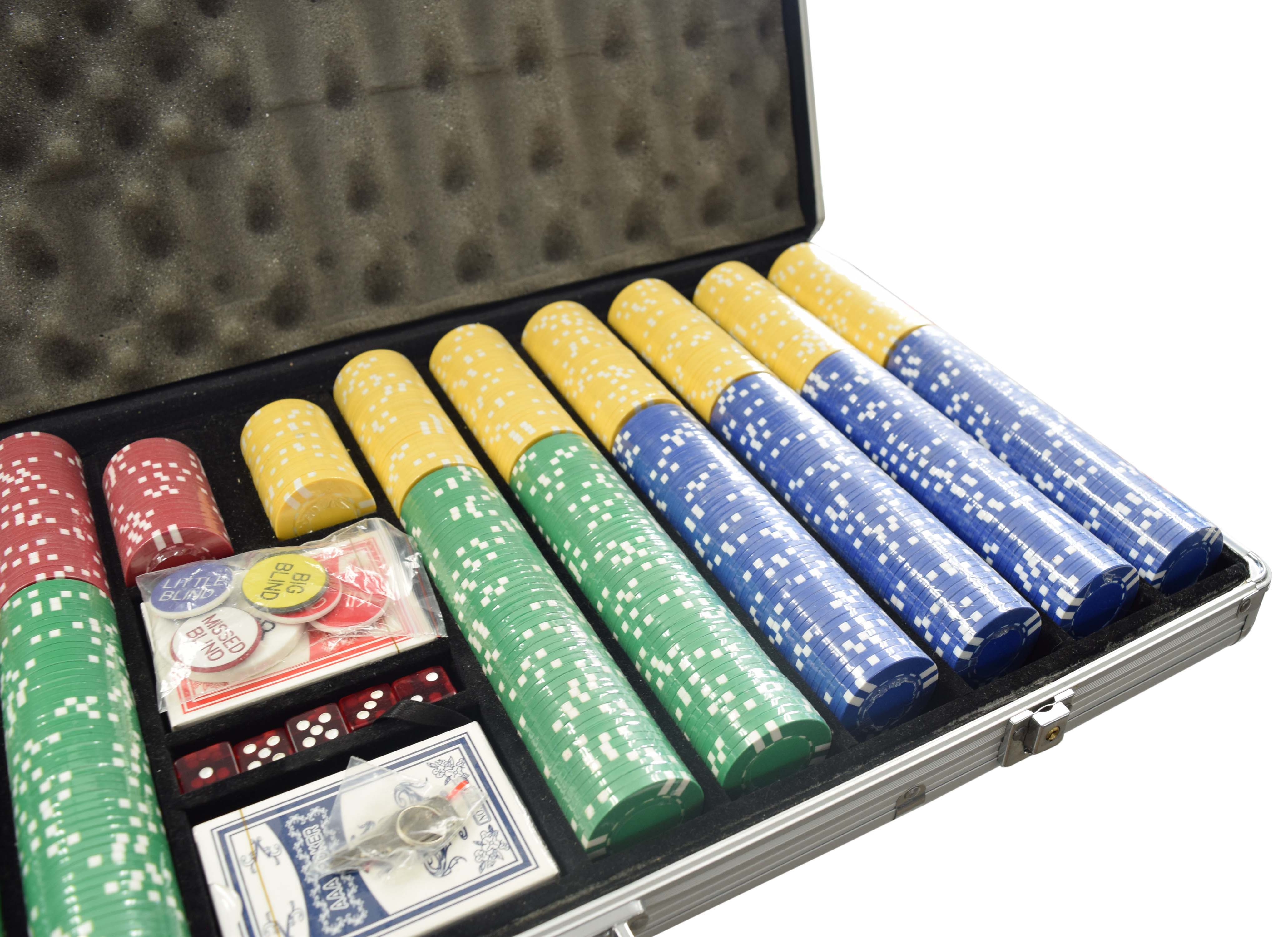 OTD 11.5 Gram Six Stripe Silver Case 1000 Chip Set