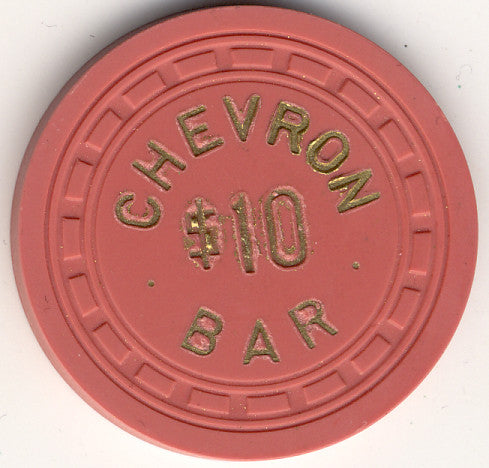 Chevron Bar $10 (salmon 1957) Chip - Spinettis Gaming - 1