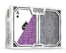Copag Unique Luxury Grey/Purple Poker Size 2 Deck Setup