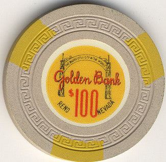 Golden Bank $100 (beige) chip - Spinettis Gaming - 2