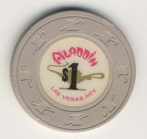 Aladdin Casino $1  (1970s) Beige Chip - Spinettis Gaming - 1