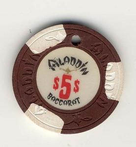 Aladdin Casino $5 (1980s) Baccarat Chip - Spinettis Gaming - 1