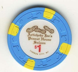 Artichoke Joes Casino Peanut house Saloon $1 Chip - Spinettis Gaming - 1