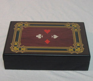 Card Case Box with 4 Suits Design for 2 Decks of Cards - Spinettis Gaming - 1