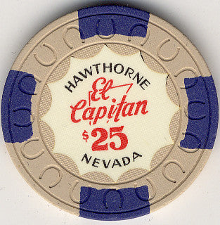 El Capitan $25 (white ) Chip - Spinettis Gaming - 1