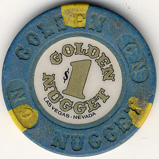 Golden Nugget $1(blue, Big $1) chip - Spinettis Gaming - 1