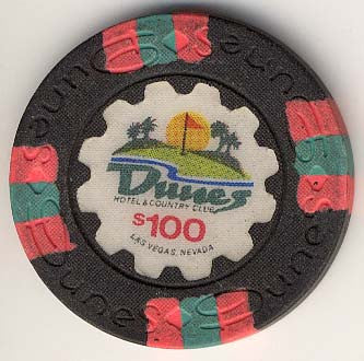 Dunes Casino $100 (golf course) chip (circulated) - Spinettis Gaming