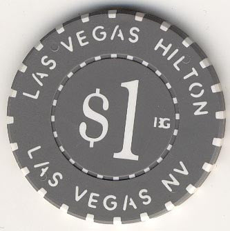 Las Vegas Hilton $1 (gray) chip - Spinettis Gaming - 1