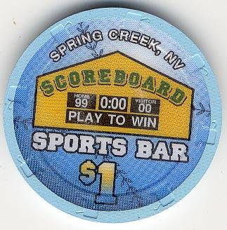 Scoreboard Sports Bar $1 (blue) chip - Spinettis Gaming - 2