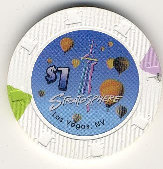 Stratosphere Casino (white), Las Vegas NV $1 Casino Chip - Spinettis Gaming - 2