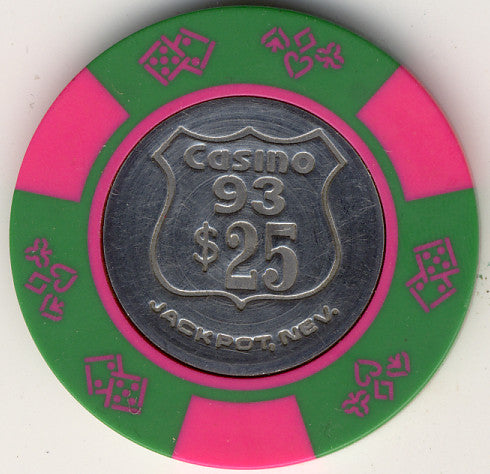 Casino 93 $25 (green1980s) Chip - Spinettis Gaming - 1