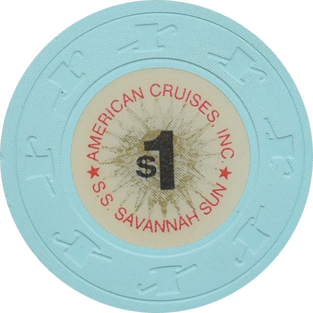 S.S. Savannah Sun Casino American Cruises $1 Chip