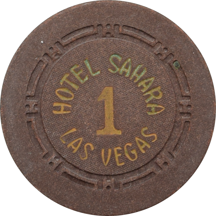 Sahara Casino Las Vegas Nevada Brown Roulette 1 Chip 1950s