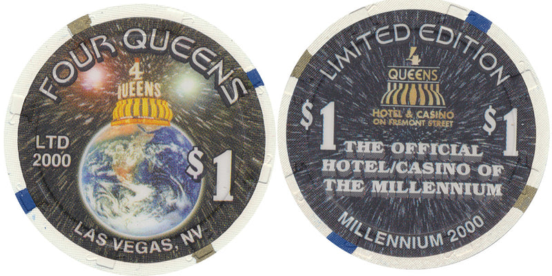Four Queens (Millennium 2000), Las Vegas NV $1 Casino Chip - Spinettis Gaming - 1