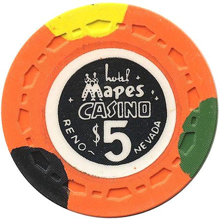 Mapes Casino $5 (bright-orange) chip - Spinettis Gaming