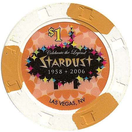 Stardust $1 (white) "Closing" chip - Spinettis Gaming
