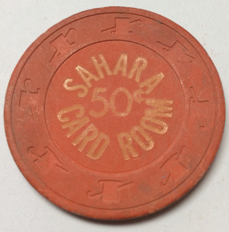 Sahara Las Vegas Card Room 50cent chip 1970s - Spinettis Gaming