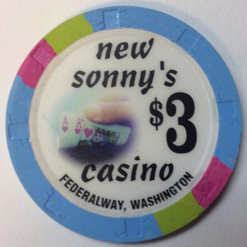 New Sonny's Casino $3 Chip Washington - Spinettis Gaming