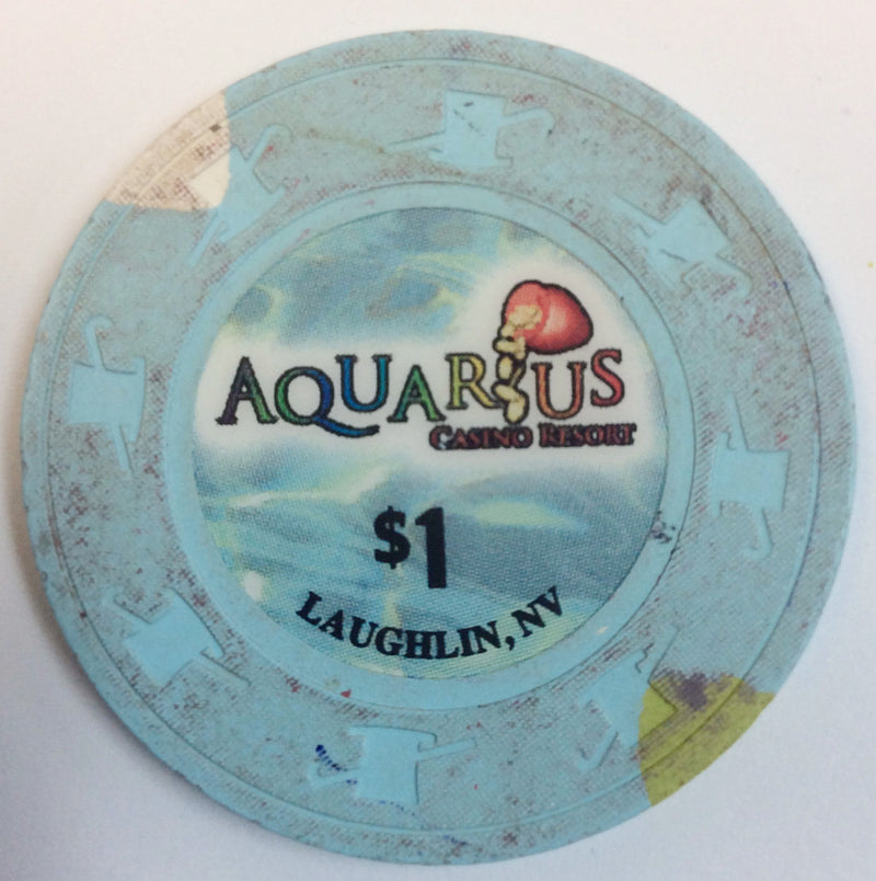 Aquarius Casino Laughlin $1 Casino Chip (Small Inlay) - Spinettis Gaming