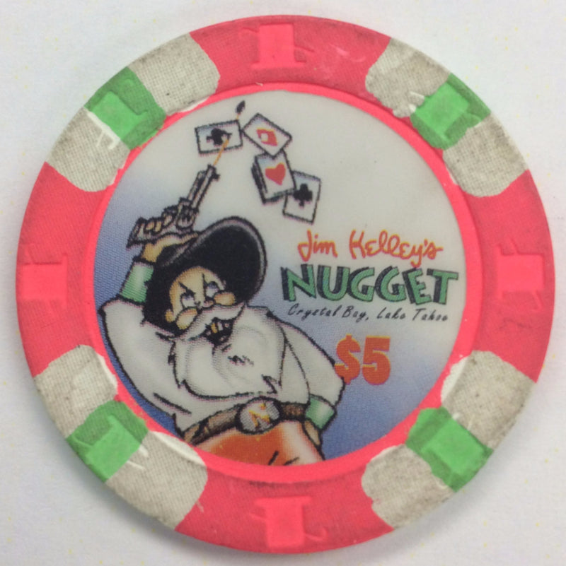 Nugget Jim Kelley's Casino Crystal Bay $5 (pink) chip - Spinettis Gaming - 2