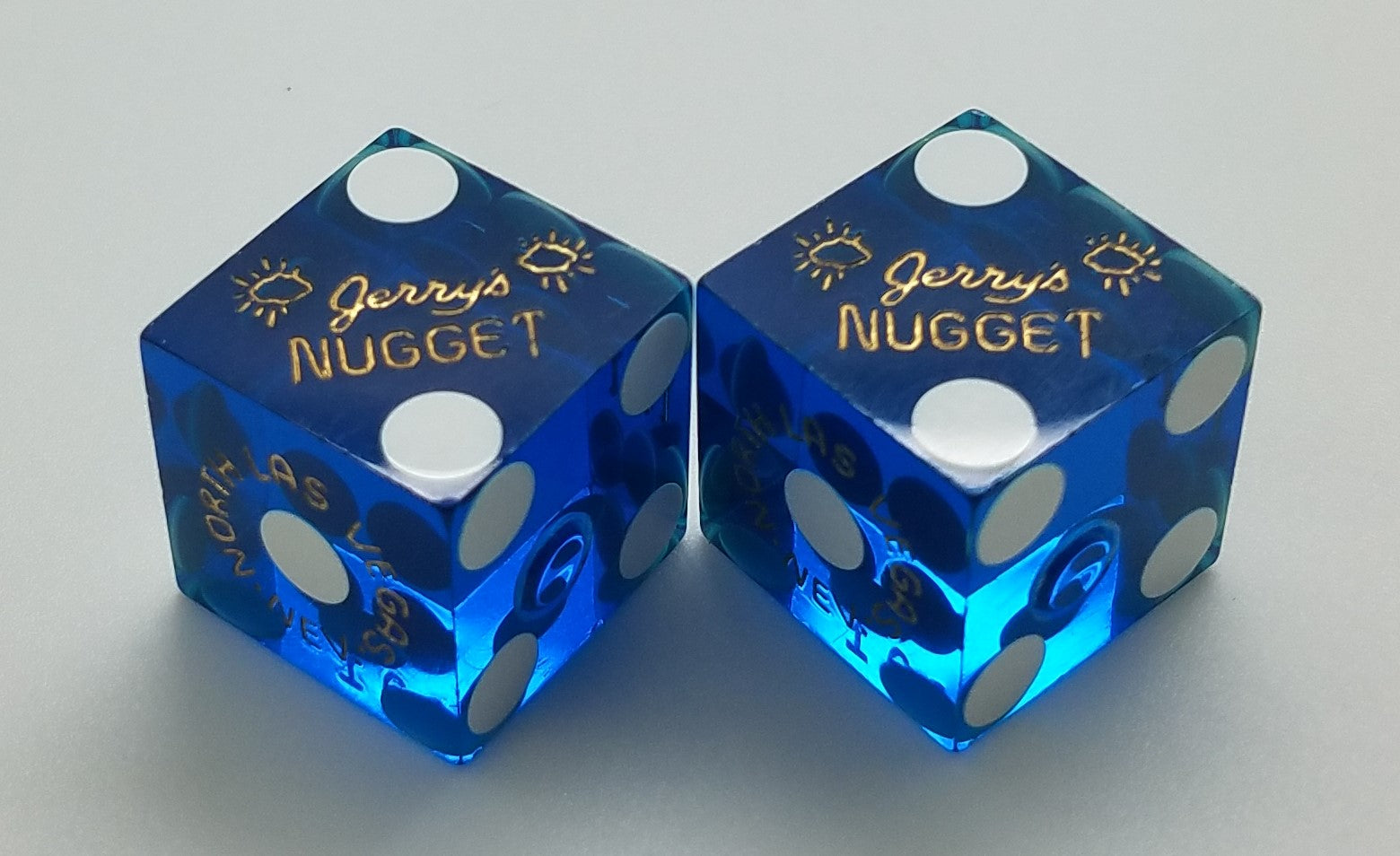 Jerry's Nugget North Las Vegas Used Matching Number Casino Dice Pair