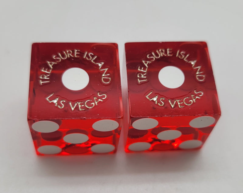 Treasure Island Casino Las Vegas Nevada Red Dice Pair Matching Numbers