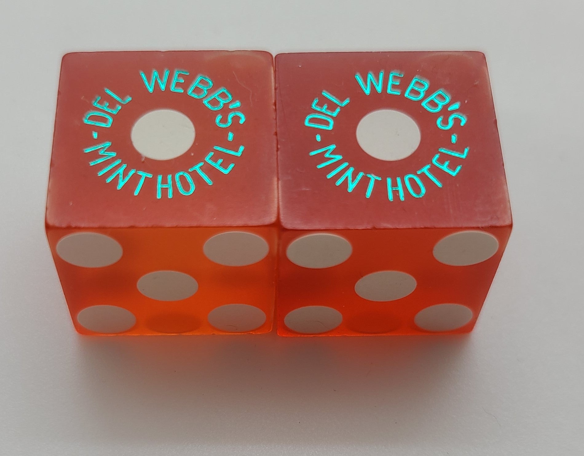 Del Webb's Mint Hotel Las Vegas Used Pair of Dice 1970s/1980s