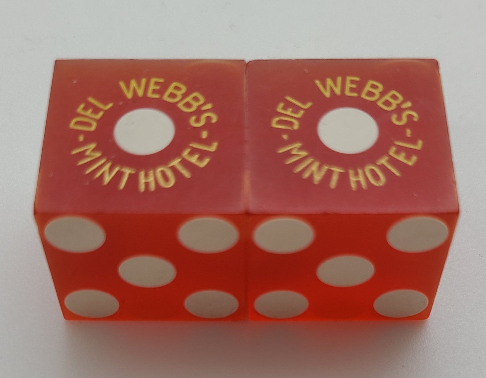 Del Webb's Mint Hotel Las Vegas Used Pair of Dice 1970s/1980s