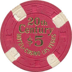 20th Century Casino $5 Red Chip 1977 - Spinettis Gaming - 1
