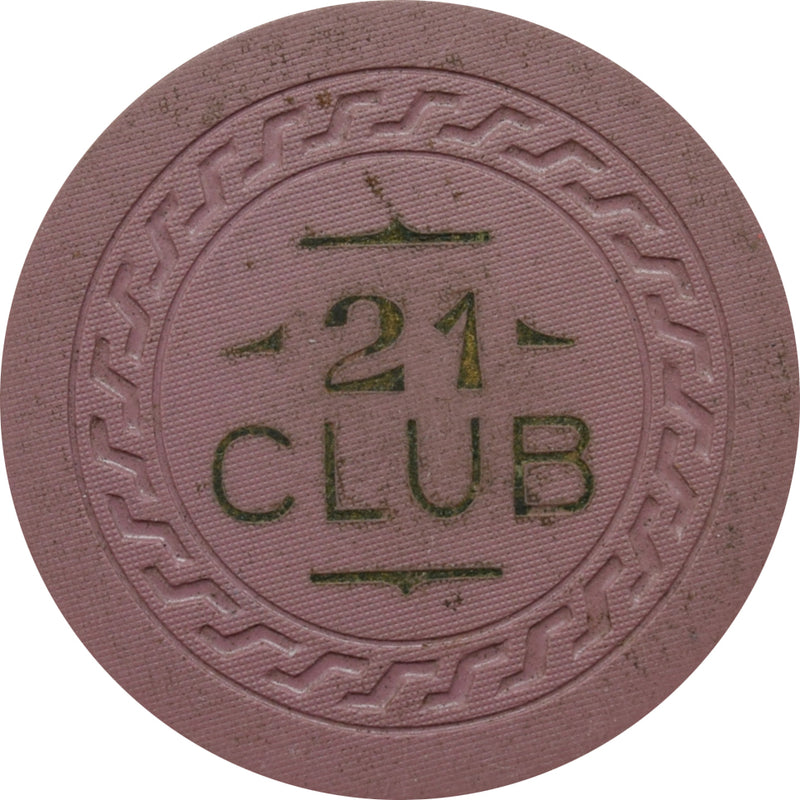 21 Club Last Frontier Casino Las Vegas Nevada $25 Chip 1945