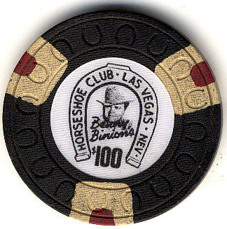 HorseShoe Club $100 (black) chip - Spinettis Gaming - 1