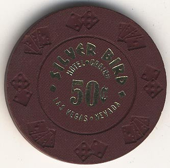 Silver Bird Hotel Casino 50cent (brown) chip 1980 - Spinettis Gaming