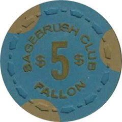 Sagebrush Club Casino Fallon Nevada $5 Chip 1968