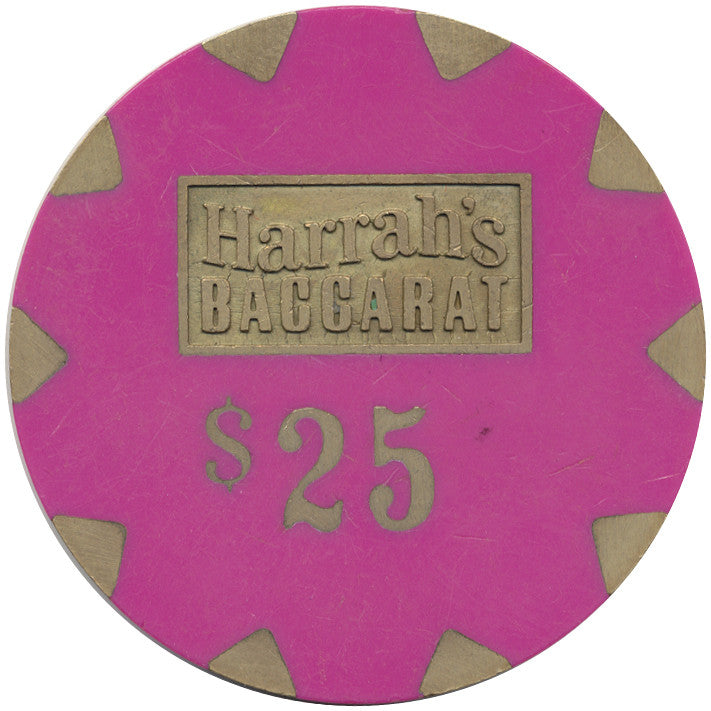 Harrah's $25 Fushia Baccarat chip - Spinettis Gaming - 1