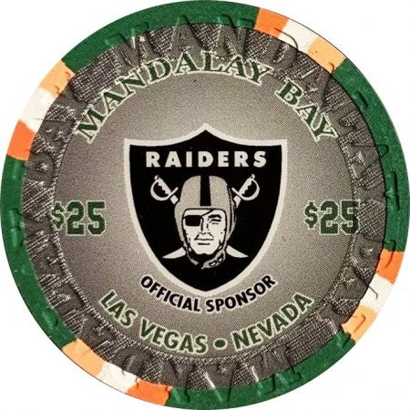 Mandalay Bay Casino Las Vegas Nevada $25 Raiders Chip 2021