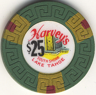 Harveys $25 Green (Large Key) chip - Spinettis Gaming - 2